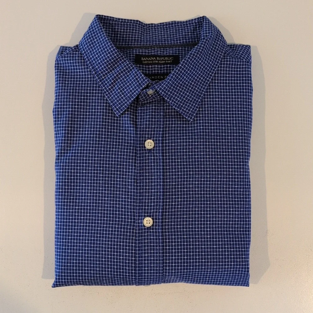 Banana Republic Men's Large Camden Fit Custom 078 Wash Button Down Shirt